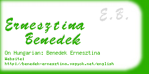 ernesztina benedek business card